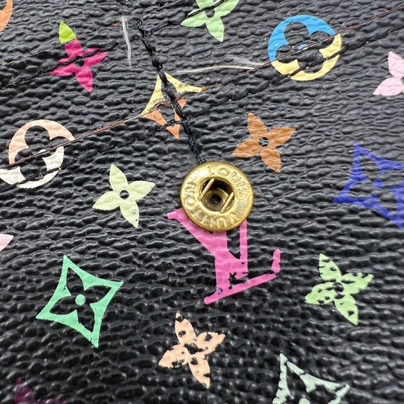 Louis Vuitton Takashi Murakami Black Multicolor Sarah Long Wallet Authentic 2007 - Picture 6 of 17